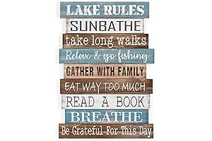 Barnyard Designs 'Lake Rules' Rustic Lake Home Decor