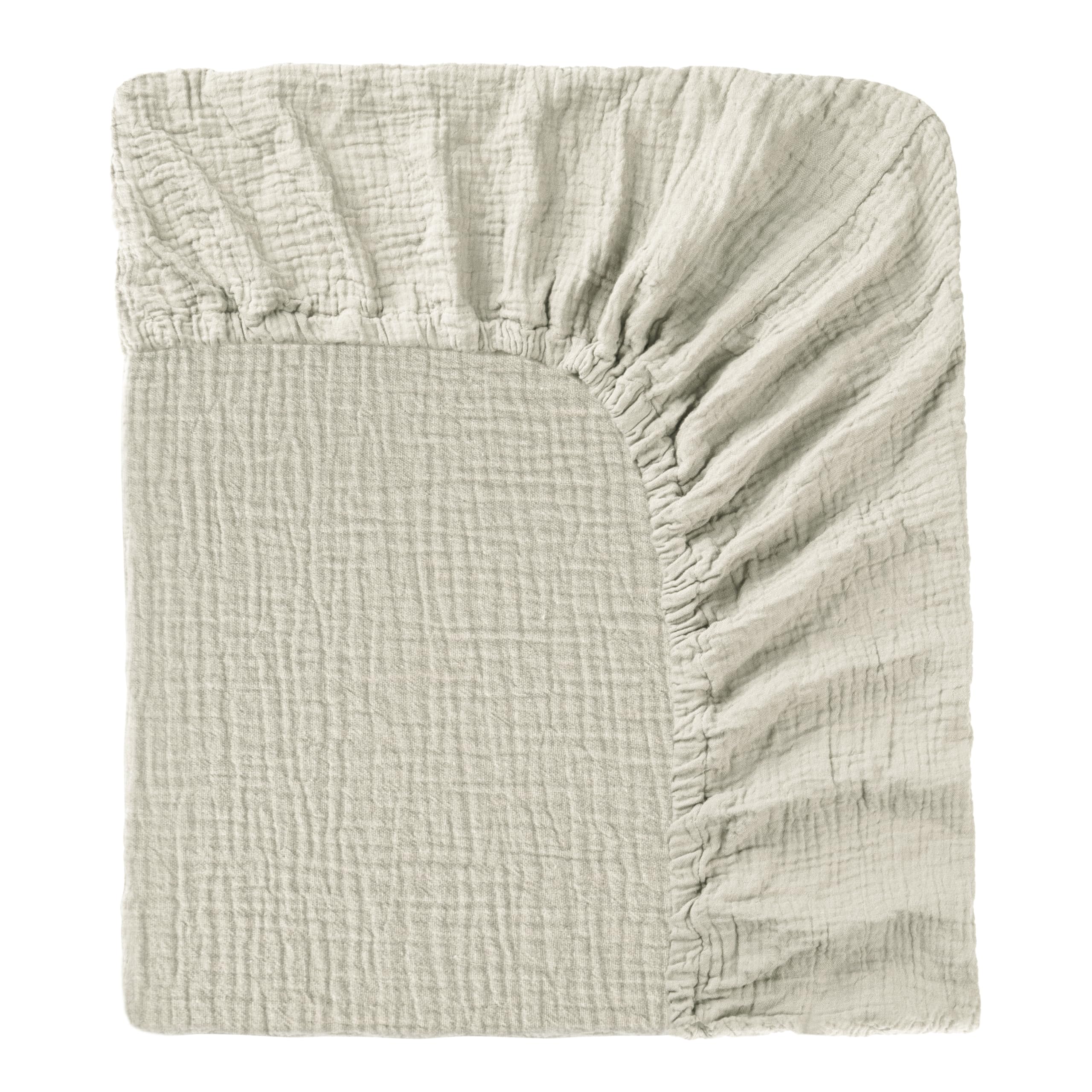 Fitted Sheet for Baby Cot 60 x 120 cm - 100% Cotton Muslin Baby Fitted Sheet with Elasticated Edge, Soft and Breathable Baby Bed Sheet for Cot Cot Bed Side Cot (White, 60 x 120 cm) — view 7