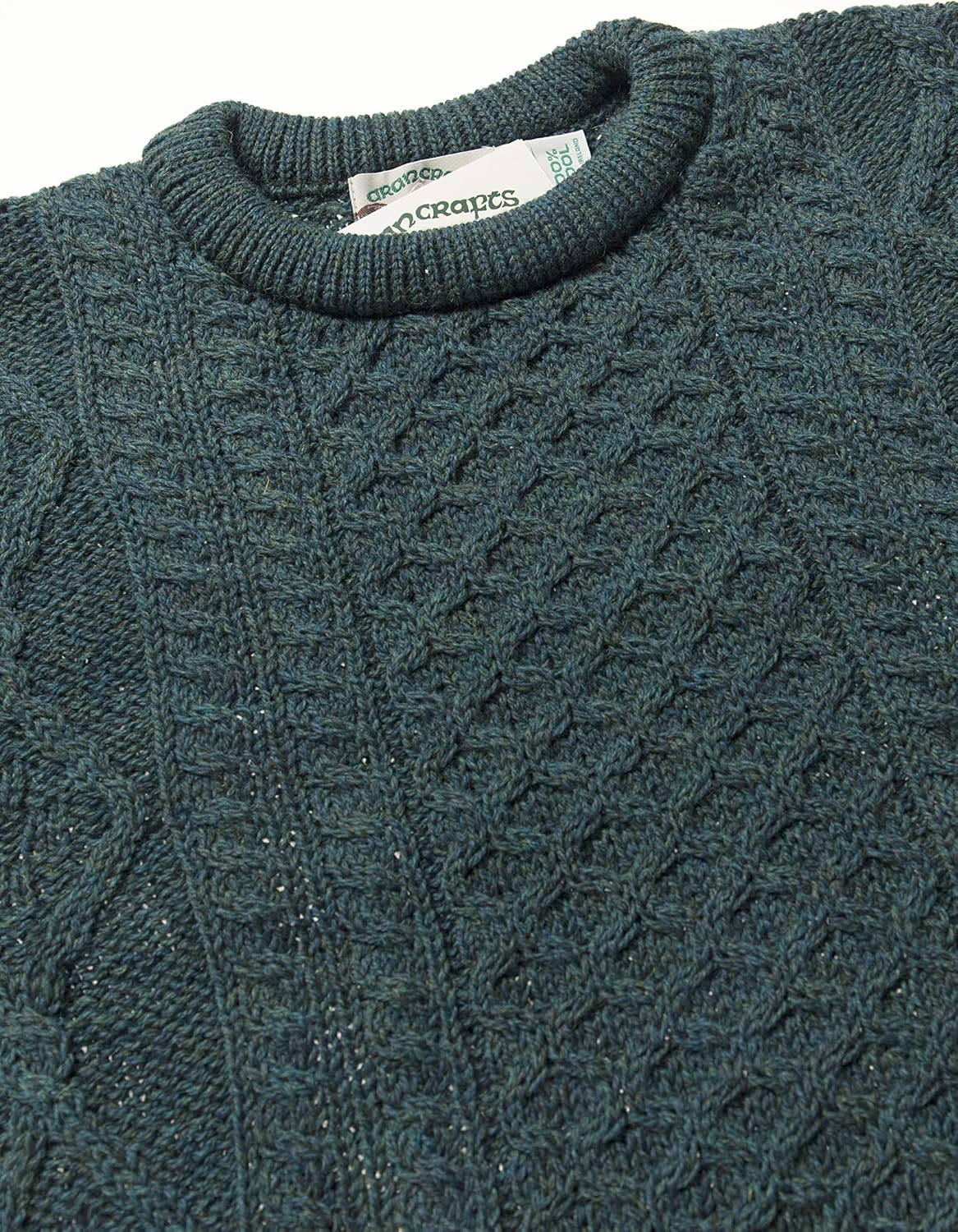 Aran Crafts Irish Soft Cable Knitted Crew Neck Unisex Sweater (100% Pure New Wool) - Image 3