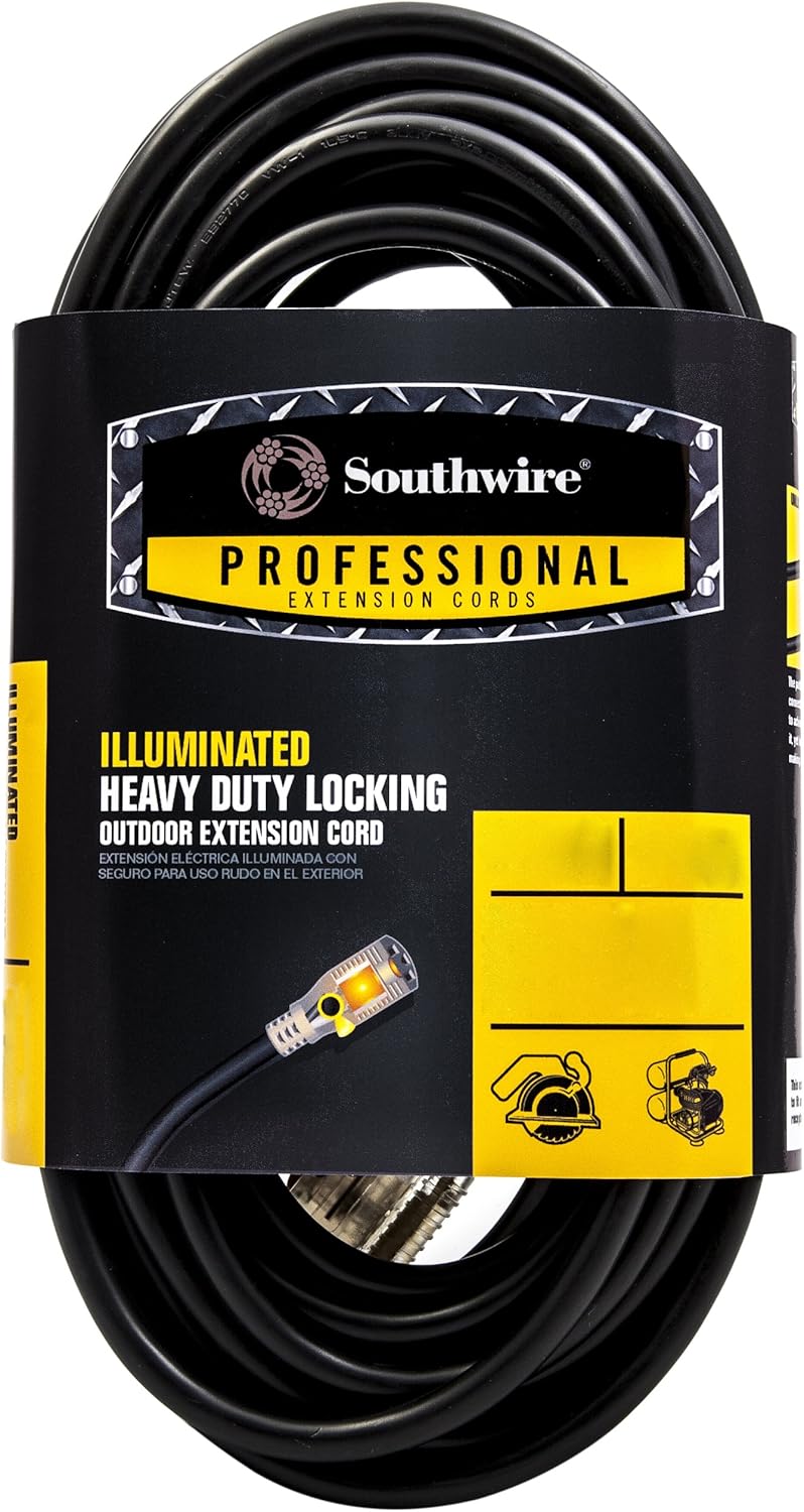 Southwire 58258801 14/3 SJTOW Medium Duty Lighted Locking