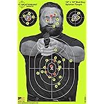 Splatterburst Targets - 12 x18 inch - Bad Guy Splatter Target - Easily See Your Shots Burst Bright Fluorescent Yellow Upon Impact - Made in The USA (10 Pack)