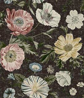 RoomMates Vintage Poppy Black Peel and Stick Wallpaper