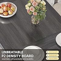 Vista 4 de DWVO Mesa de comedor de granja para 6-8 personas, mesa de comedor rectangular de madera de 70.8 pulgadas, mesa de comedor de cocina rústica