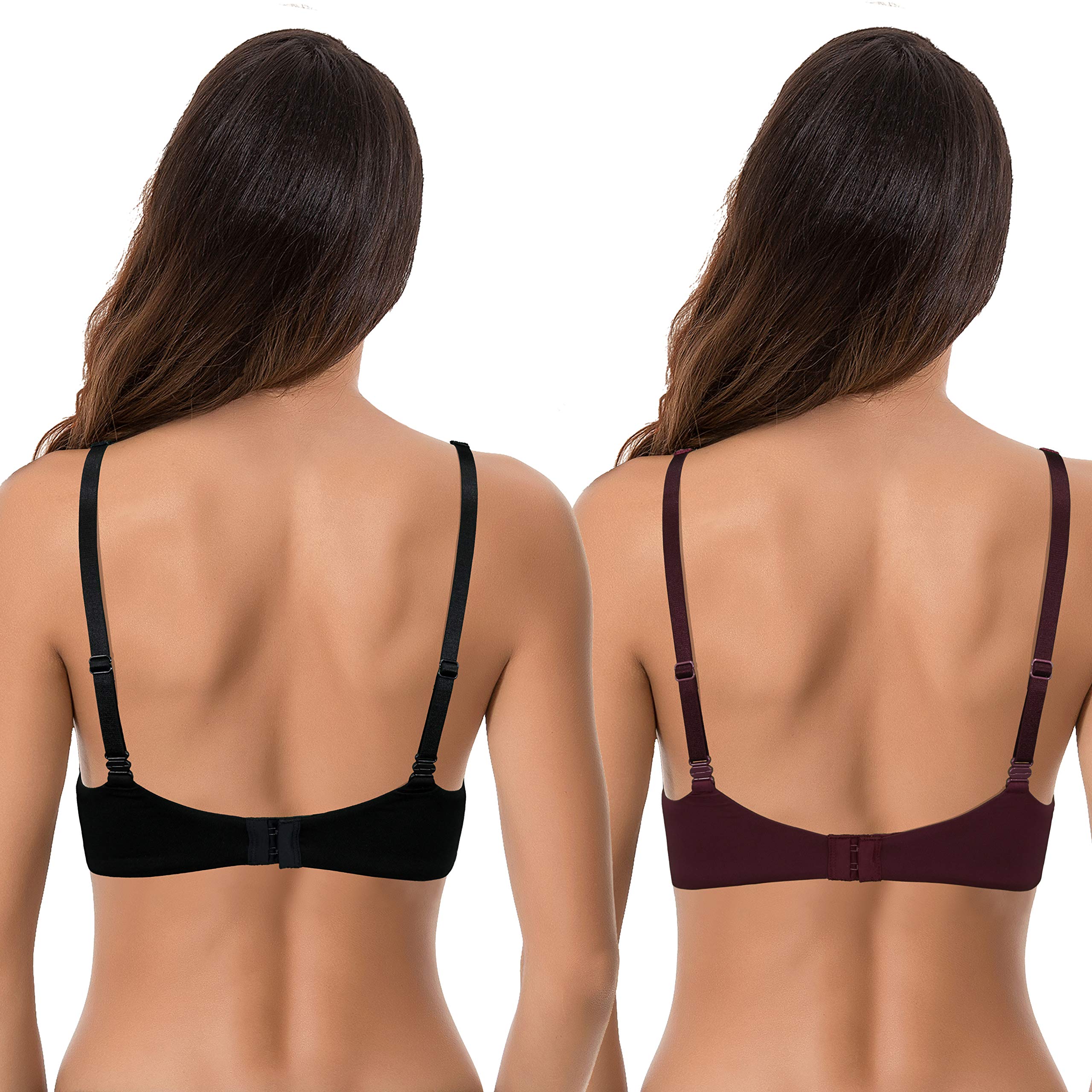 Curve Muse Reggiseno Push up, Opaco (Pacco da 2) Donna | Coppe modellate per sollevamento e modellamento, comfort quotidiano traspirante, tessuto morbido, vestibilità flessibile per
