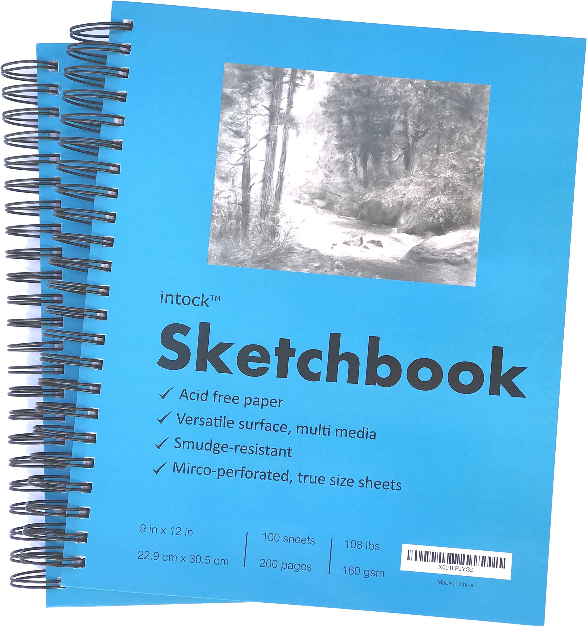 Premium Mixed Media Sketchbook For Drawing, Sketching | 9x12 Inch Thick Paper | Tear & Bleed Resistant | Side Spiral Bound | Perfect For Graphite, Colored Pencils | Value Pack 2-pack 400 Pages