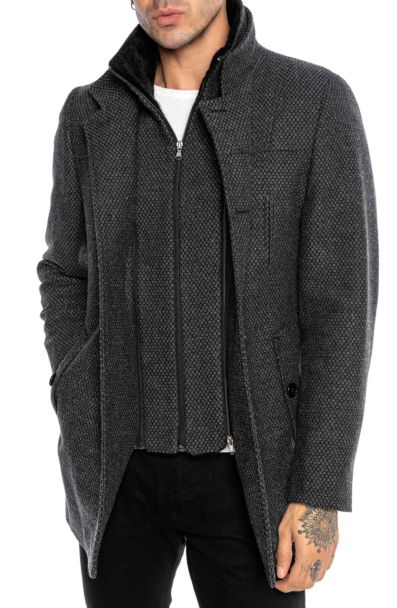 RED BRIDGE Cappotto da Uomo Giacca invernale elegante Transformable Honeycomb