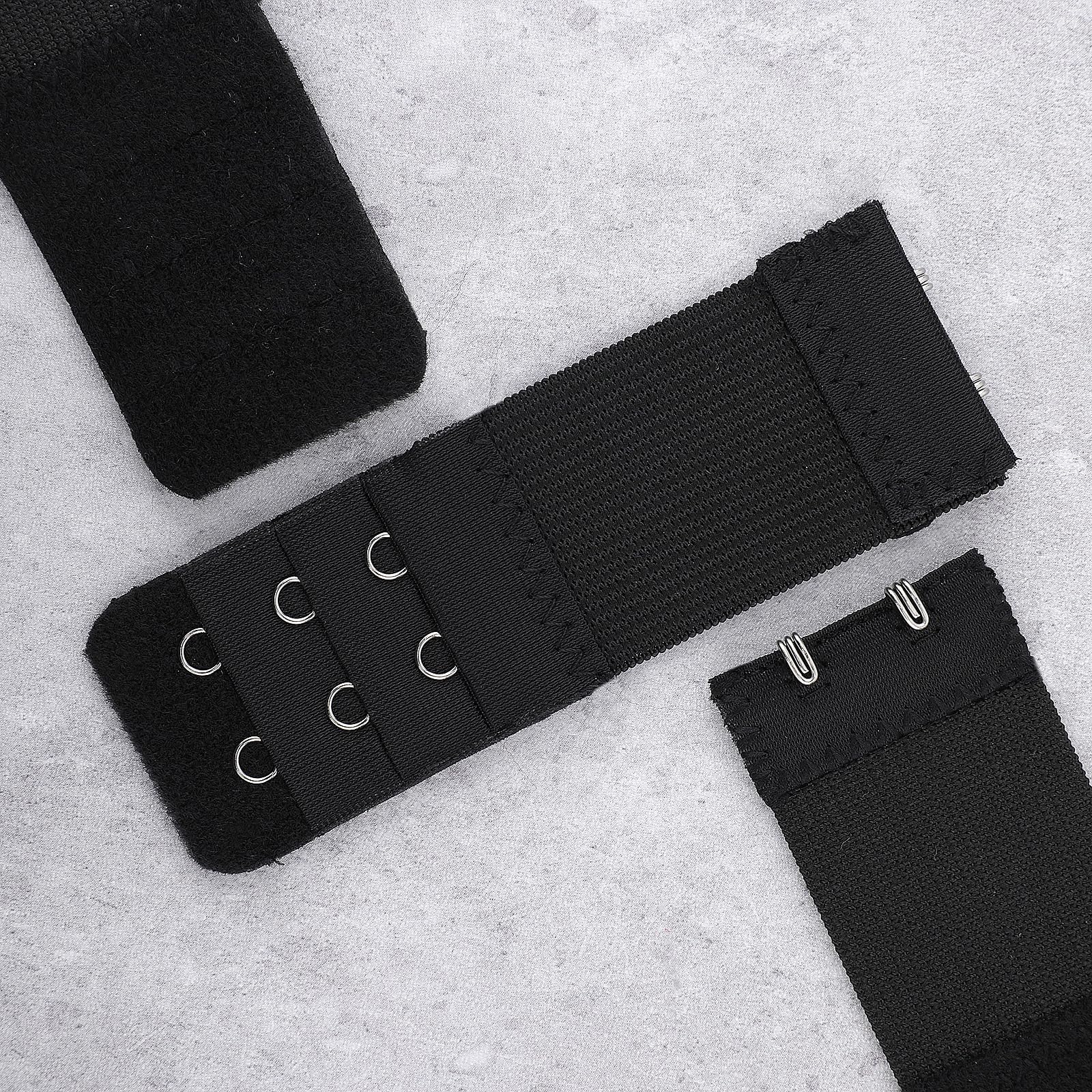 Piriuuo 4 Stück BH Verlängerung, 9,7 x 3,2 cm Damen BH-Verlängerer BH Erweiterung 2 Haken 3 Reihen Elastische Unterwäsche Verlängerungsschnalle Weiches Polyester BH Verschluss Verlängerung