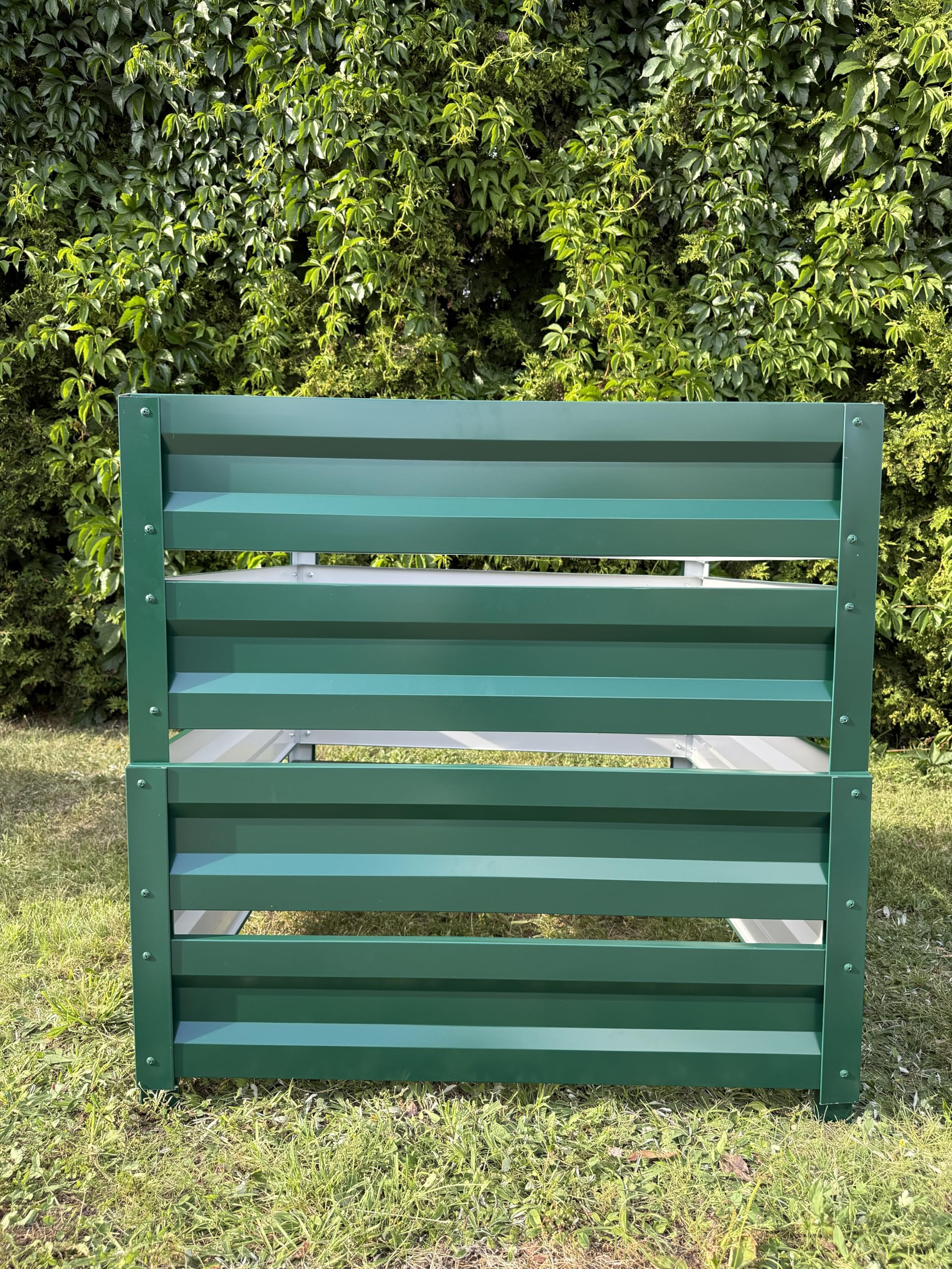 Botanic Gartenkomposter 1000L aus Metall, Verzinkter Komposter XXL 100x100x100 cm, Wetterfest & Rostfrei, Schnellkomposter für Gartenabfälle, Bioabfall & Laub, Einfacher Aufbau, Grün