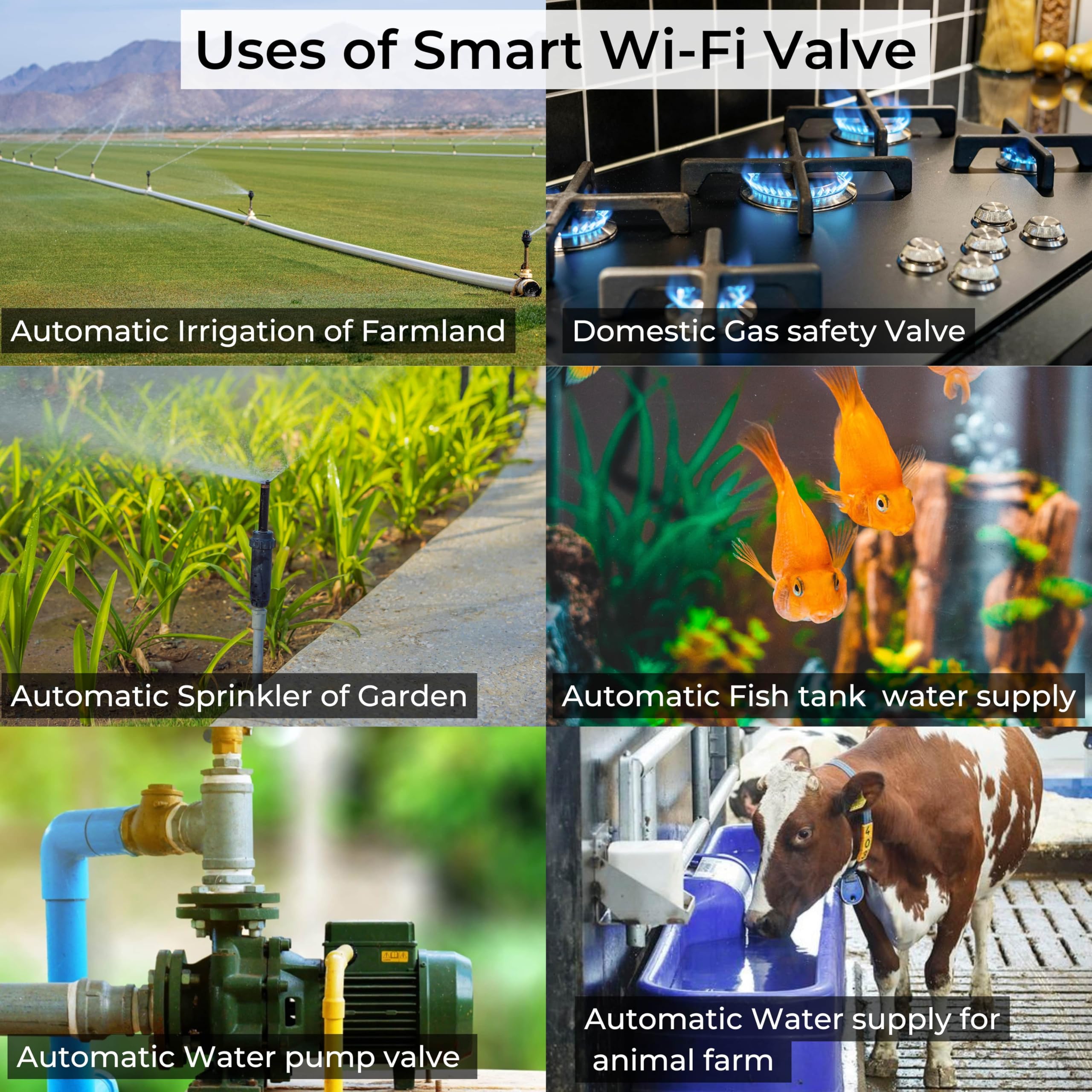 DeWire Smart WiFi Valve Controller with Smart Life App - Automatic Water/Gas Shut-Off System with Manual Override, Compatible with Alexa/Google Home,For Garden Irrigation/Gas Safety (1.2" Max) 3