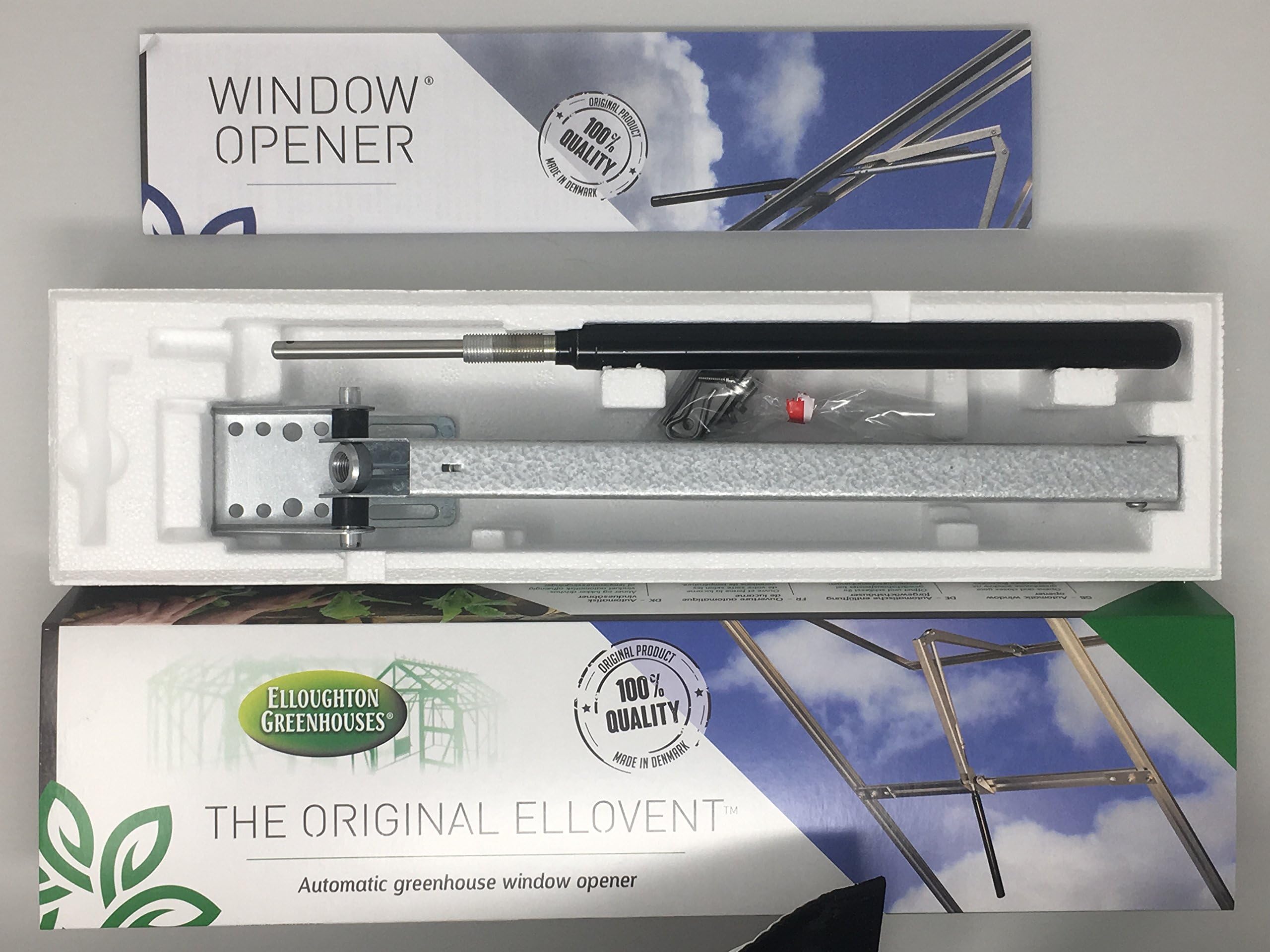 The Original Ellovent™ Automatic Greenhouse Window Opener, Adjustable Roof Vent Autovent, Solar Powered, by Elloughton Greenhouses®