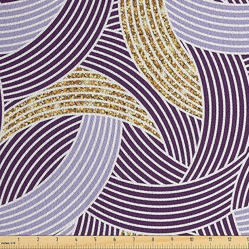 Miniatura 15 de Ambesonne Lattice Faux Suede Fabric by The Yard, Morocco Intricate Pattern Orient Influences, for Indoor Outdoor DIY Projects Upholstery, 2 Yards