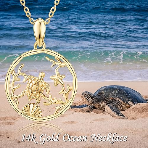 Miniatura 5 de Collar de oro real de 14k para amantes de animales, joyería delicada de verano, regalo para mujeres, amantes de los animales, regalo de San