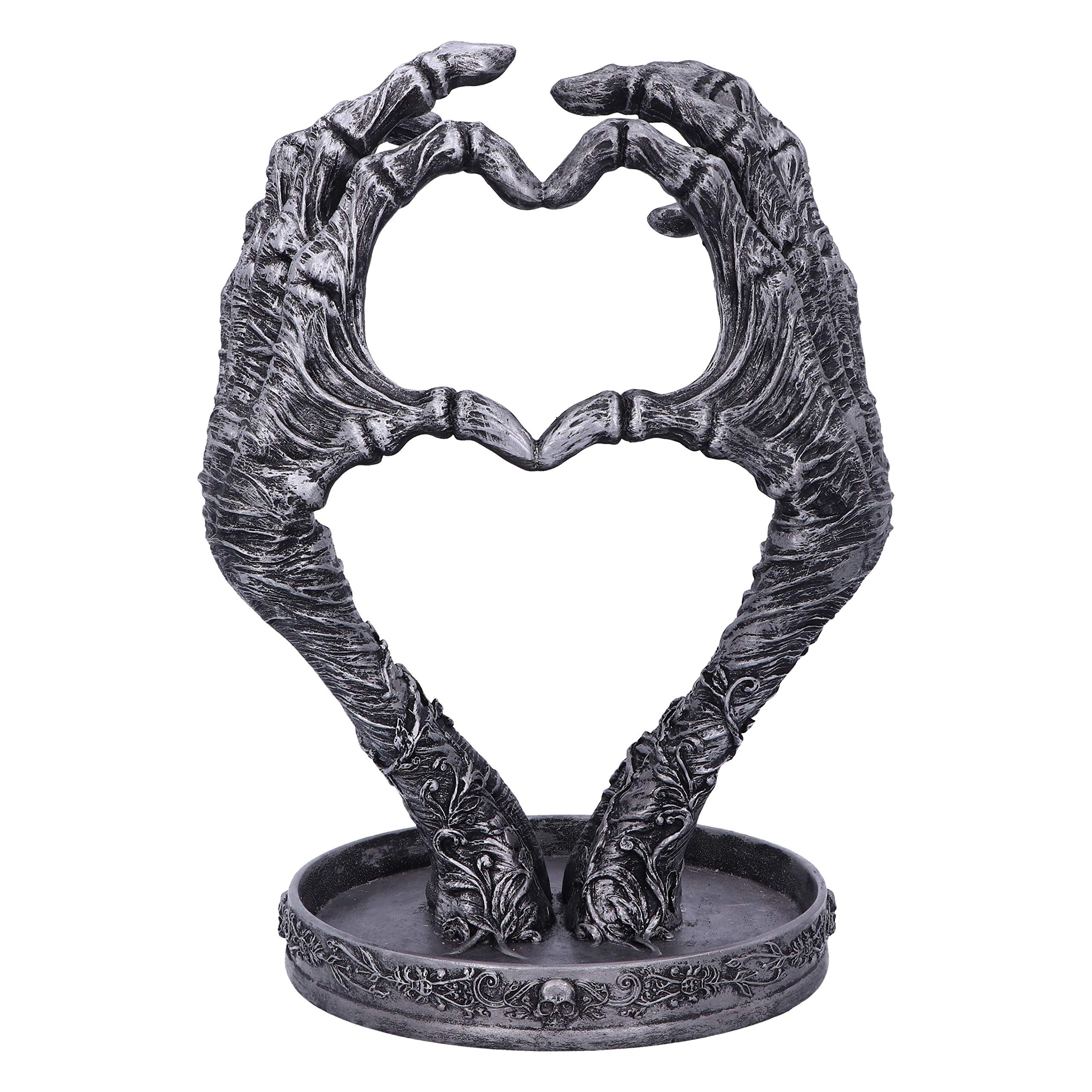 Nemesis NowNemesis Now Gothic Mummified Love Heart Hands Jewellery Dish Holder, Silver, 22cm