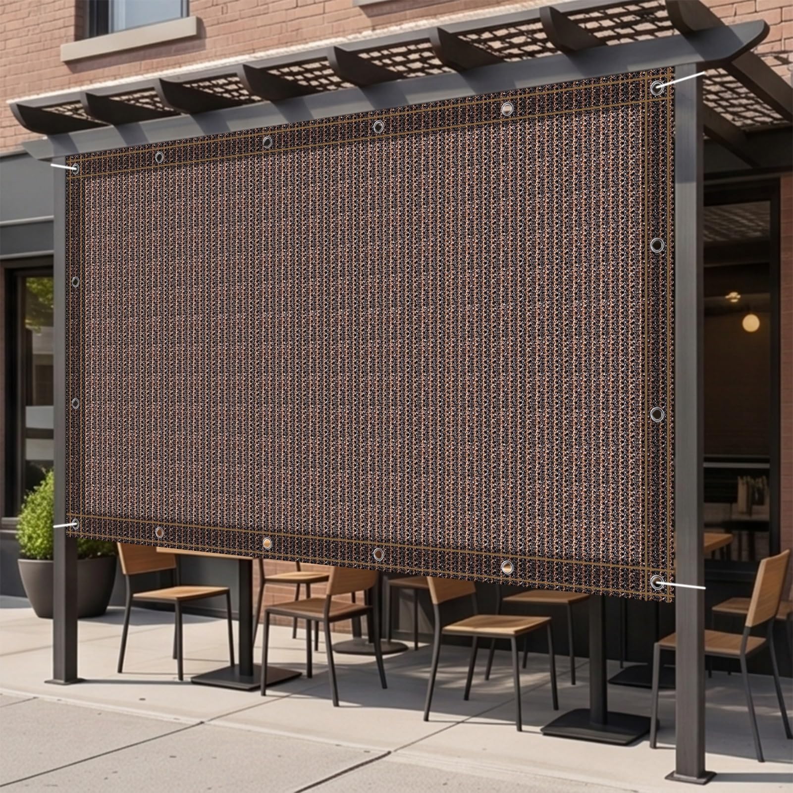 Toldo para Sombra 100 x 400 cm Protección UV Malla Sombreo Toldo Varios Tamaños para Invernadero Plantas Terraza, marrón