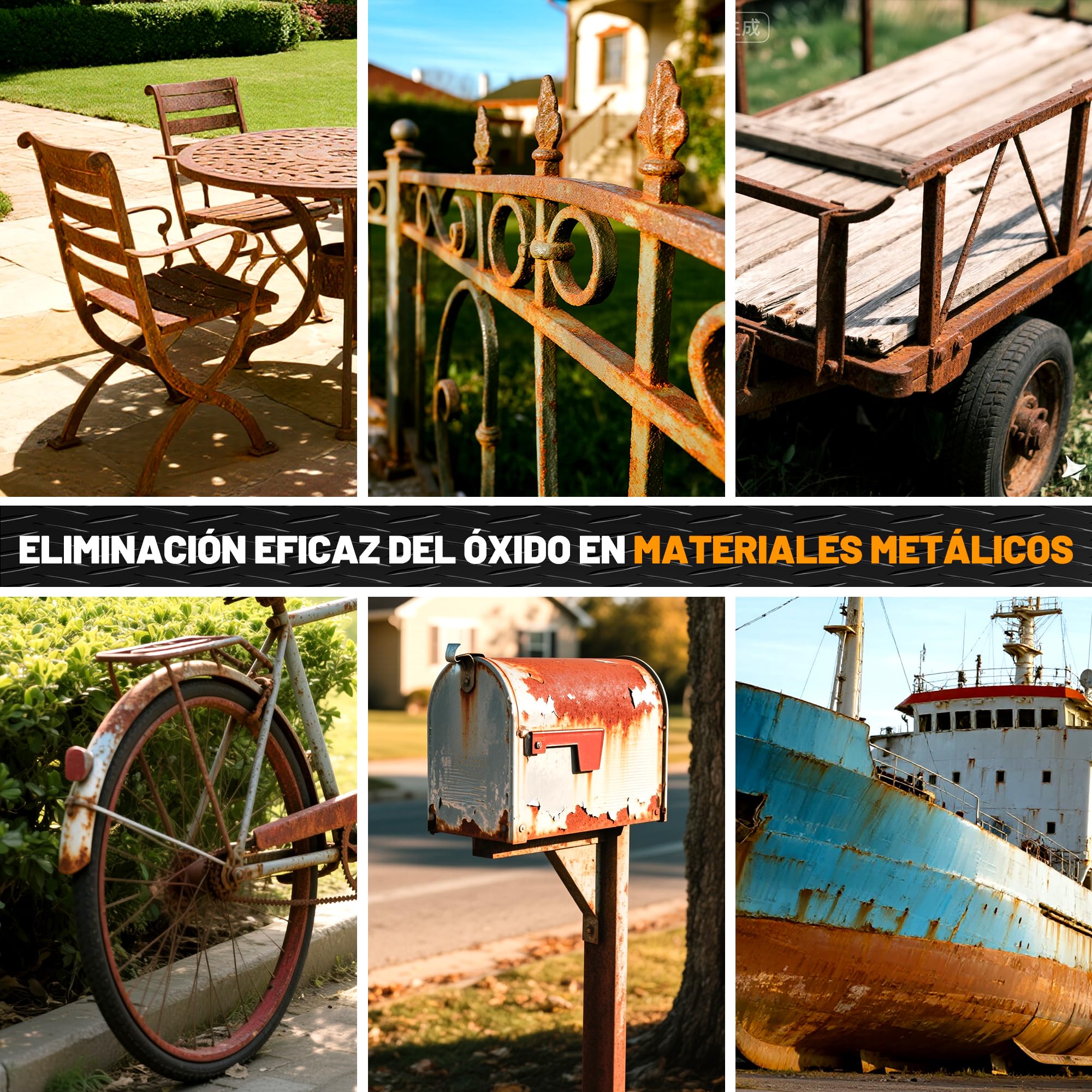 Convertidor de óxido y imprimación para metal 2 en 1, 1kg pintura inhibidora de óxido negro mate de para metal, pintura resistente al calor para chasis, bastidores, embarcaciones e industrias