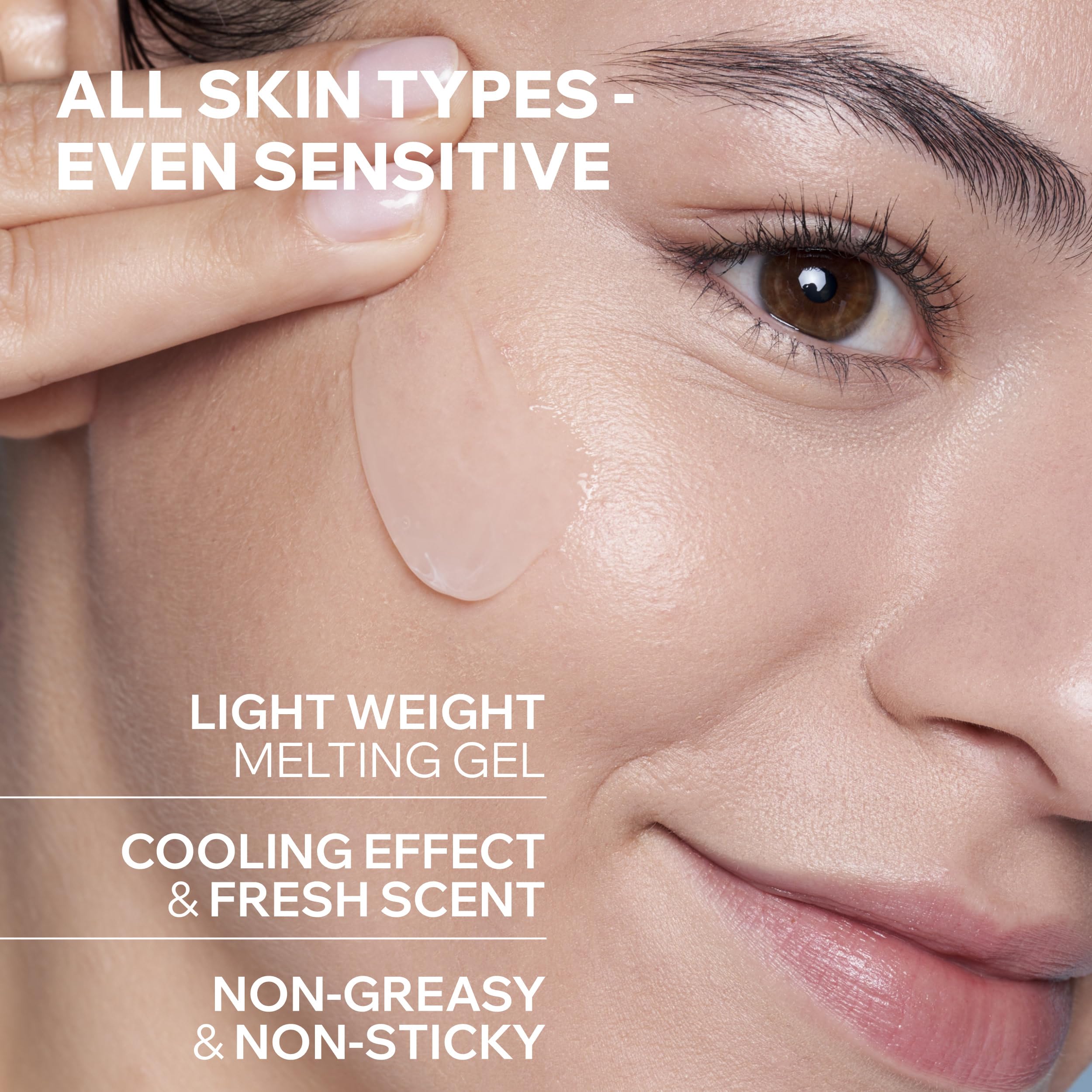 Uriage Eau Thermale Moisturizing Face Gel With Hyaluronic Acid, 24H Intense Hydration, Fresh Lightweight Unisex Gel For Combination/Oily Skins, Lovely Floral Scent, Non-Comedogenic