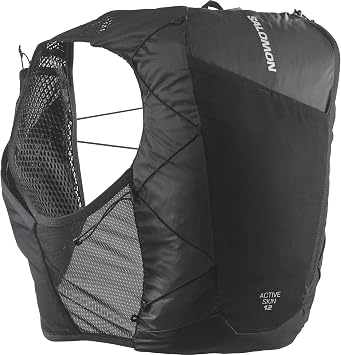 Salomon Active Skin 12 No Water Bottles Chest Pockets with Easy Hydration SensiFit Comfort Ultra Trail-Optimised Storage for Safe Gear