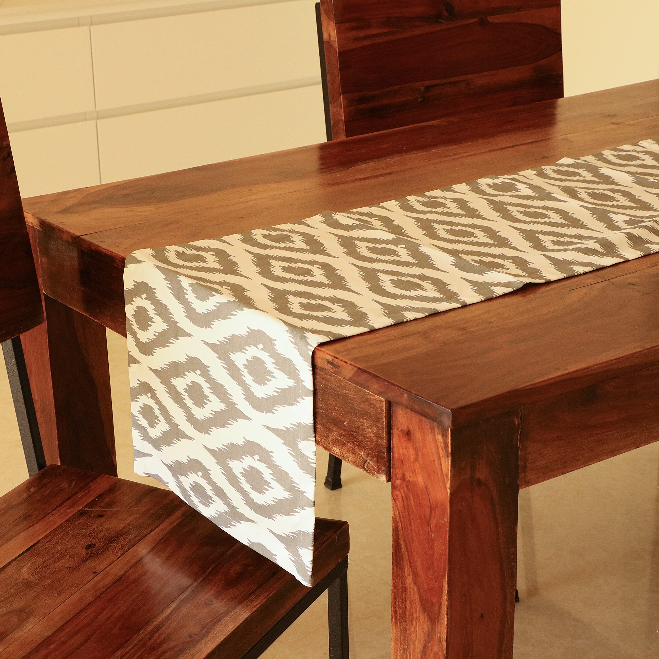 THE YARD HOUSE, Wipeable and Anti-Skid Table Runners (Ikat Grey, 96"X14" - 8 Seater) (B09FFQ2CMK) Amazon Price History, Amazon Price Tracker