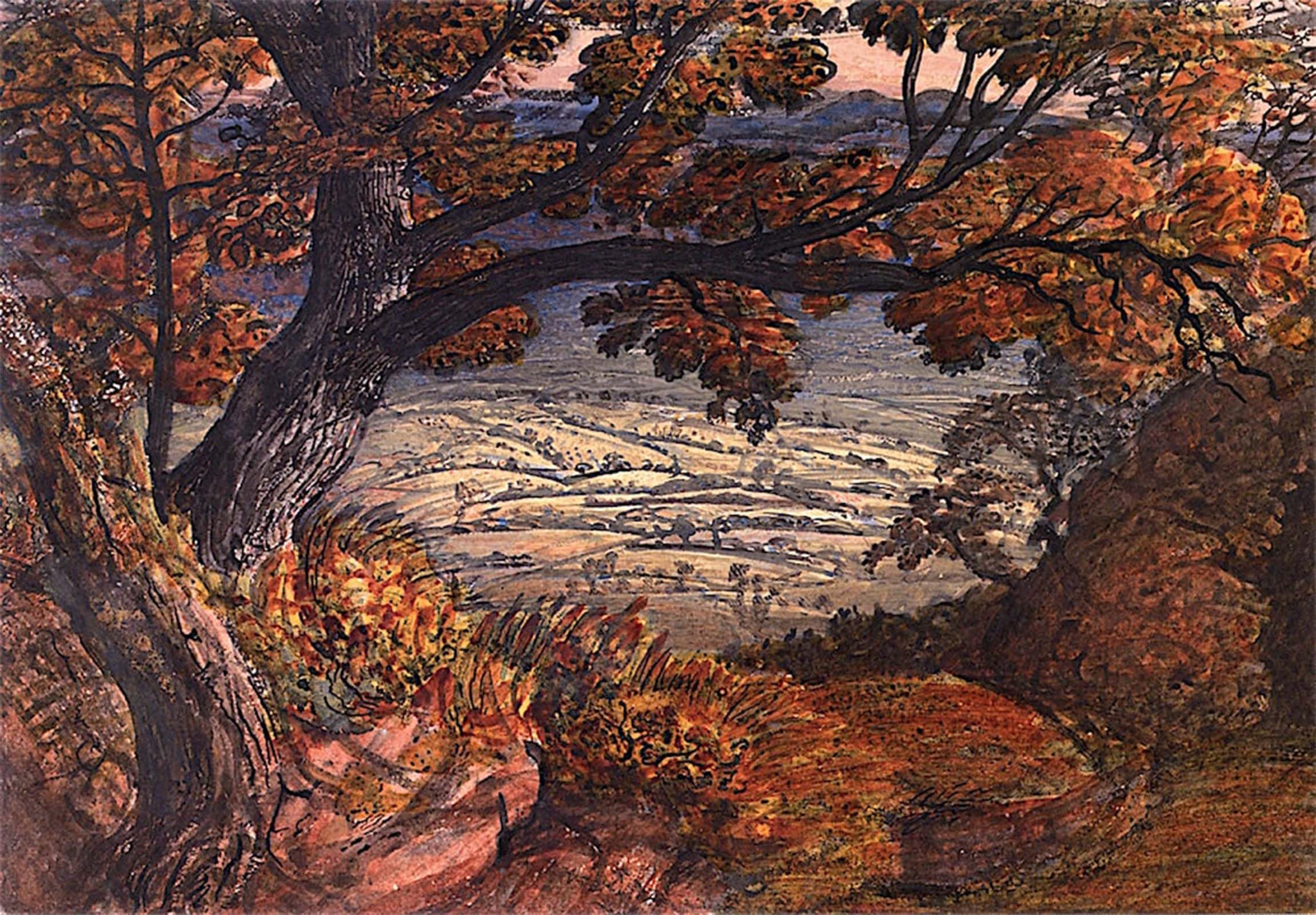 Artxlxxbn No Frame Famous Painting Canvas Artwork Graffiti Print The Weald By Samuel Palmer Portrait Canvas Image For Home Decor 60X90cm