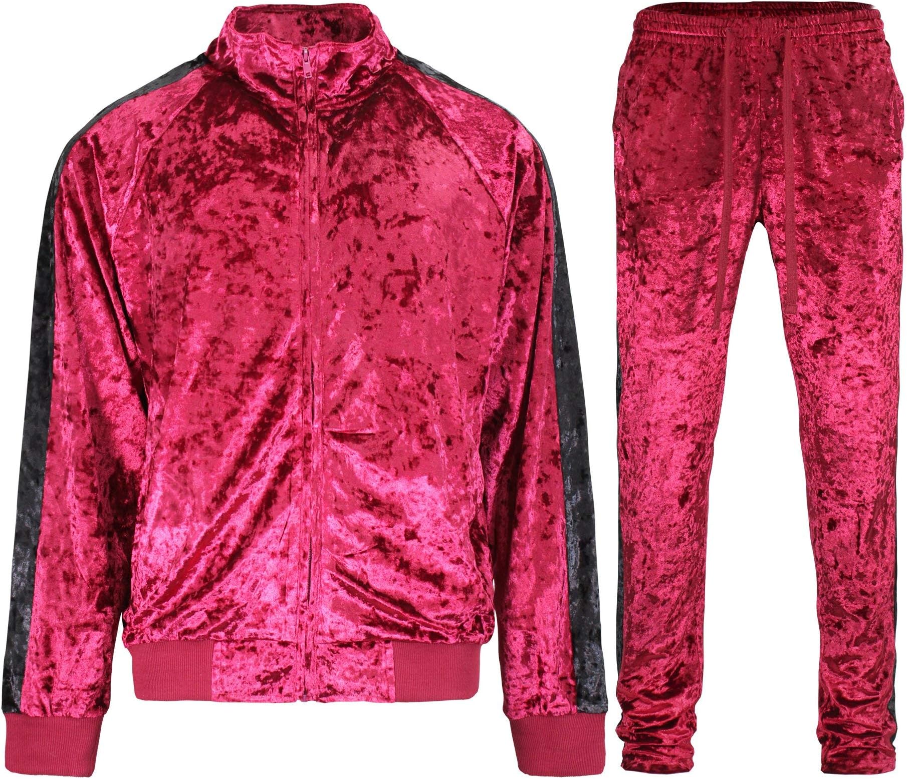 adidas red velvet tracksuit
