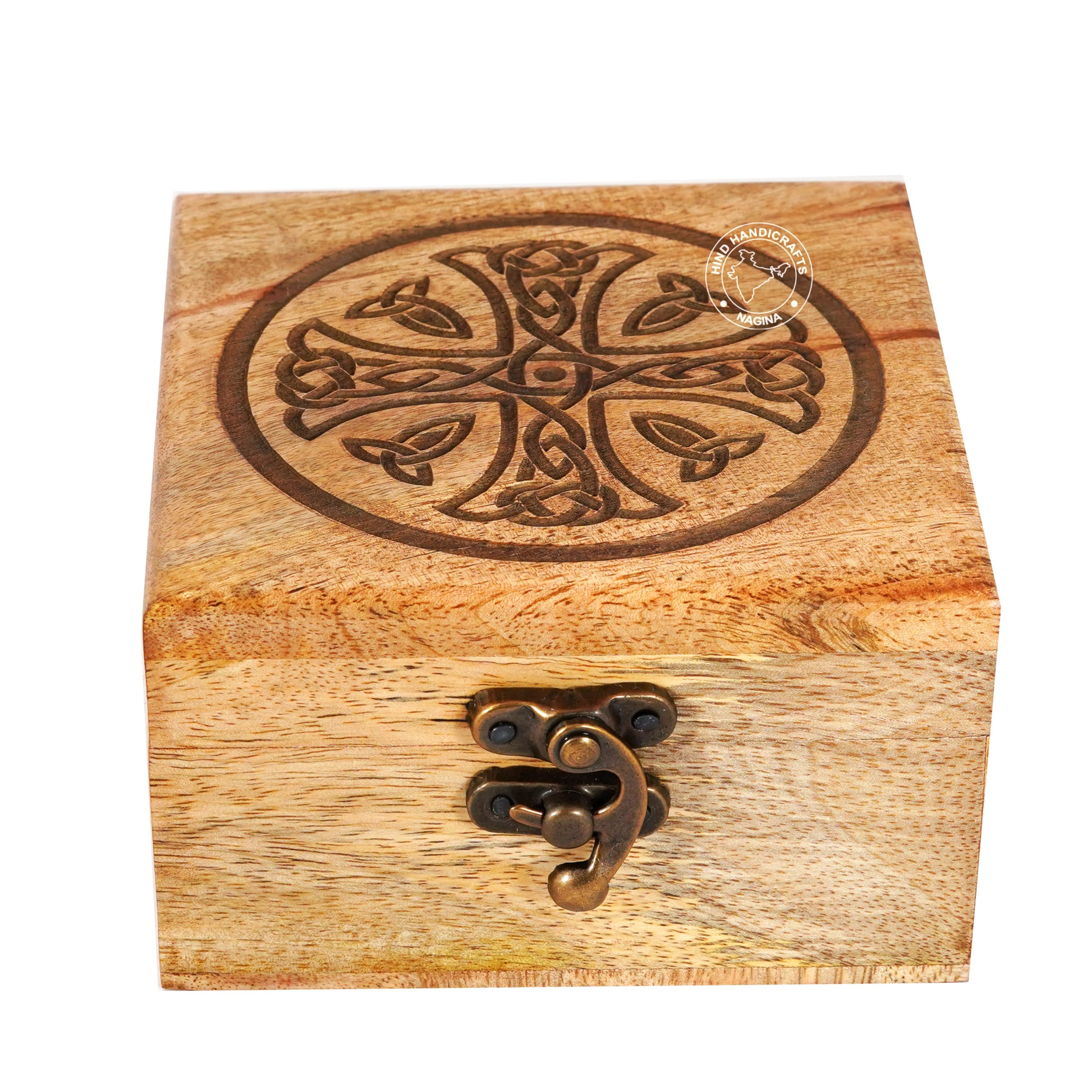 Antique Handmade Wooden Urn Tree of Life Engraving Handcarved Jewellery Box for Women-Men Jewel | Home Decor Accents | Decorative Boxes | Storage &