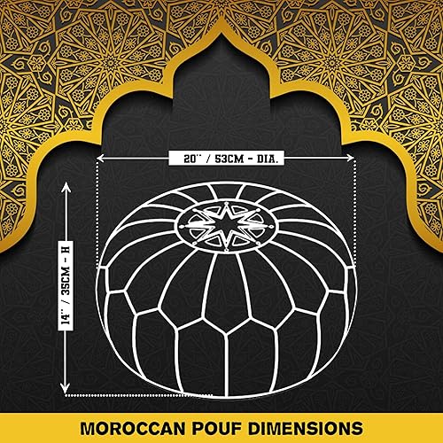 Miniatura 3 de ARTOUARZAZATE Funda de puf otomano de cuero marroquí de alta calidad, taburete otomano Hassock 100% cuero natural real, regalos para el hogar,