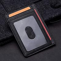 Vista 183 de Buffway - Billetera delgada minimalista de cuero con protección RFID para hombre y mujer