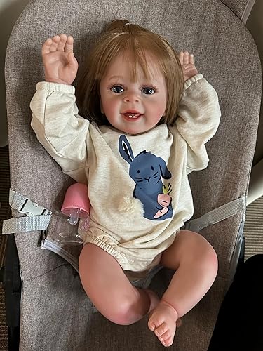 Miniatura 5 de Pinky Reborn Muñecas de silicona para niñas de 24 pulgadas, muñeca de bebé realista para regalos de Navidad