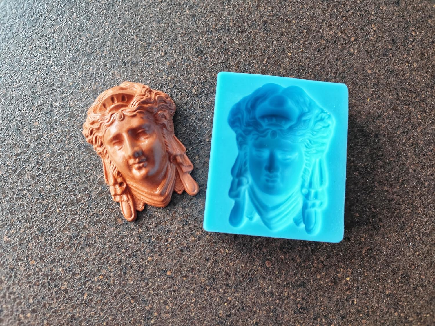 Antique Sculpture Head Silicone Mold, 8.1x6x2.8cm, for Resin Crafts, Plaster, Clay