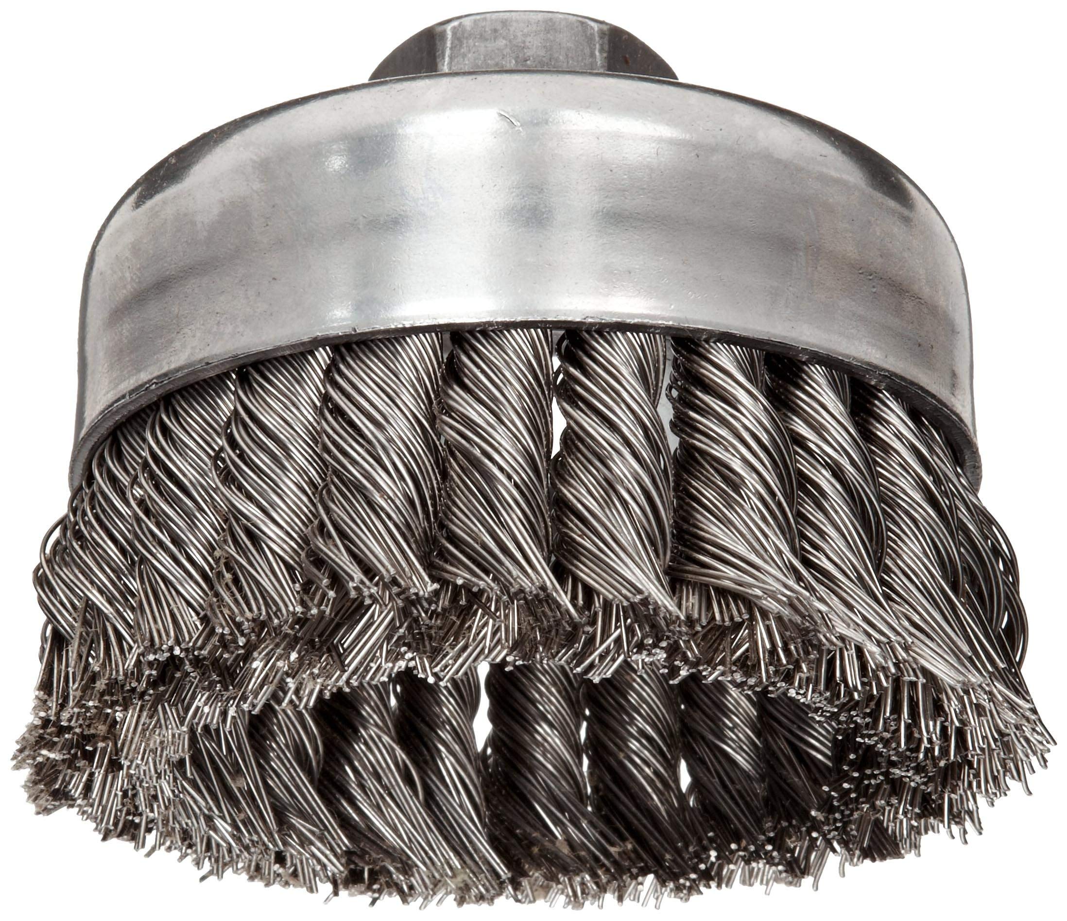 Knot Wire Cup Cepillo de alambre, arbor, 0.023"