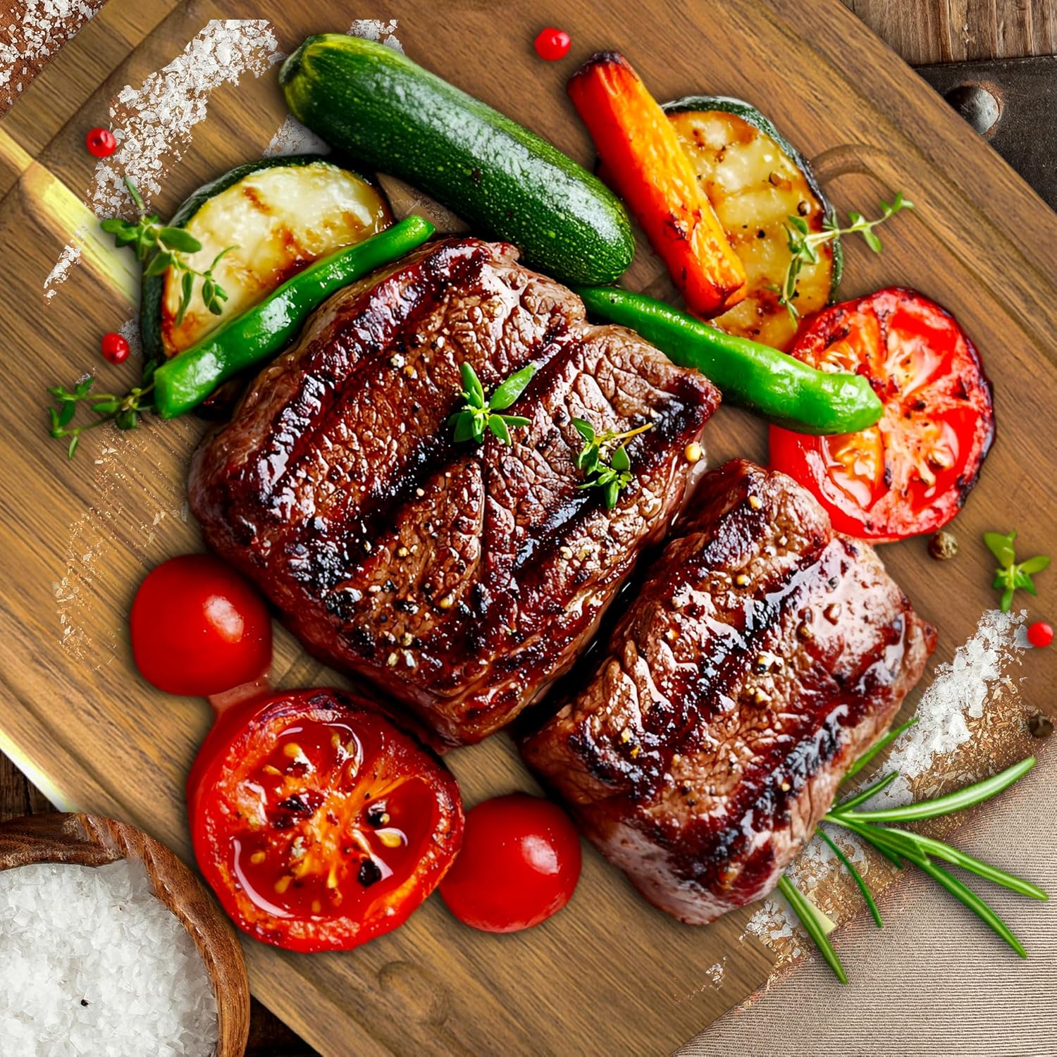 Grill Legacy Wooden Steak Plate Set (2 pack) - Complete Steak Plate for Eating with Premium Steak Knives and Forks - The Ultimate Gift for Steak Lovers. - Image 6