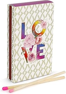 Love Design Matches Box Contains 50 Wooden Matchsticks 4" Length