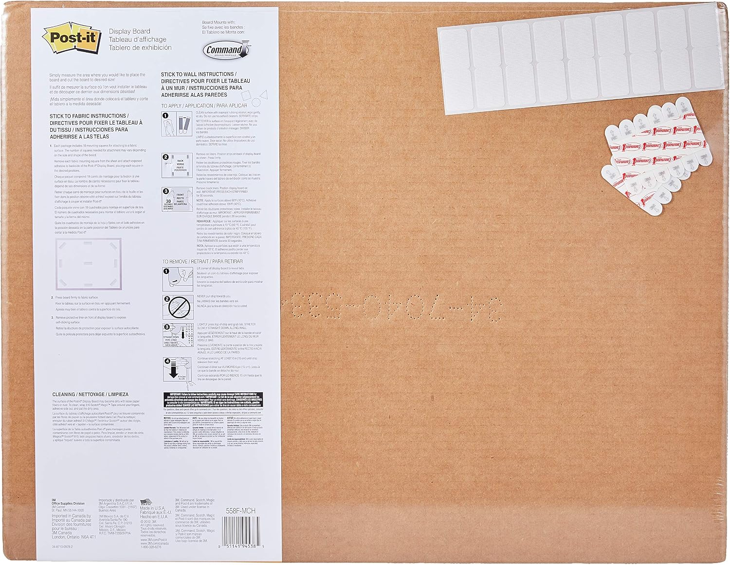 Post-it 558F-MCH Cut-to-Fit Display Board, 18 x 23-Inches, Mocha color with 2 Attachments