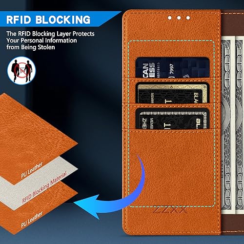 Miniatura 2 de ZZXX Funda tipo cartera para Samsung Galaxy Note 20 Ultra con bloqueo RFID, ranura para tarjetas, función atril, cierre magnético, funda protectora