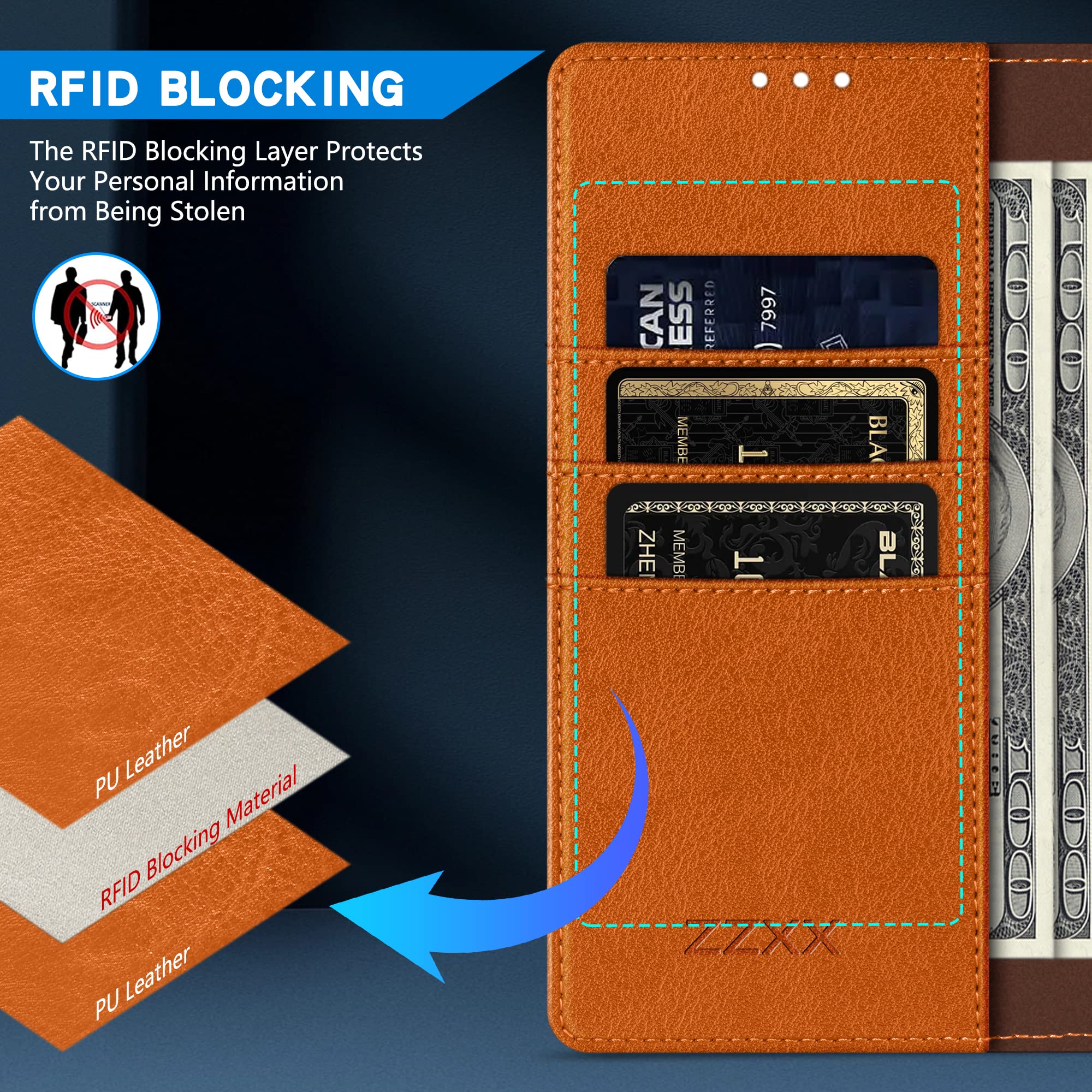 Amazon.com: ZZXX for OnePlus 12 Wallet Case with [RFID Blocking