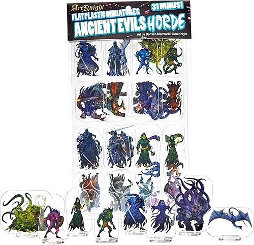 Arcknight - Figuras temáticas en miniatura planas de plástico: para juego de Calabozos y Dragones 5e, Pathfinder y otros juegos de Rol, 31 figuras