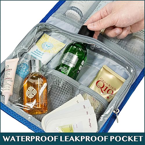 Miniatura 8 de PAVILIA Neceser colgante de viaje para mujeres y hombres, kit de bolsa de maquillaje de gran capacidad, estuche organizador de almacenamiento de