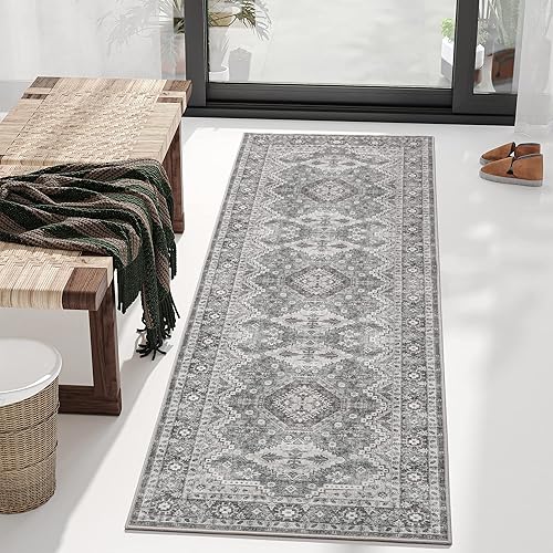 Miniatura 375 de Rugland Alfombras de área de 8 x 10, alfombra lavable resistente a las manchas, alfombras antideslizantes para sala de estar, alfombras tribales