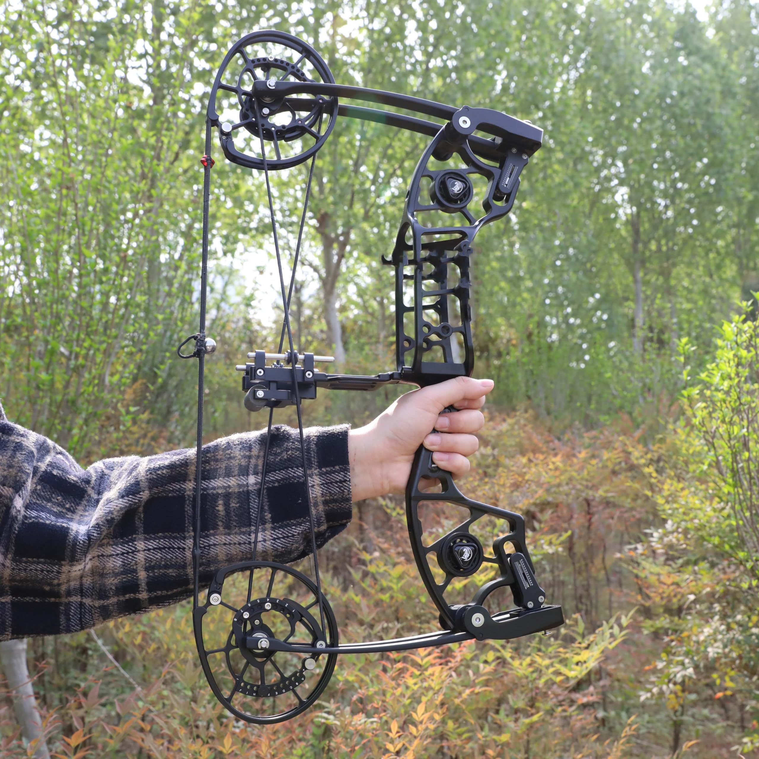 Verstellbarer Dual-Use-Compoundbogen Bogenschießen 30-80 lbs Jagdbogen & Zielübungsbogen Visualisiertes Zugkraftsystem Let-Off: 80%