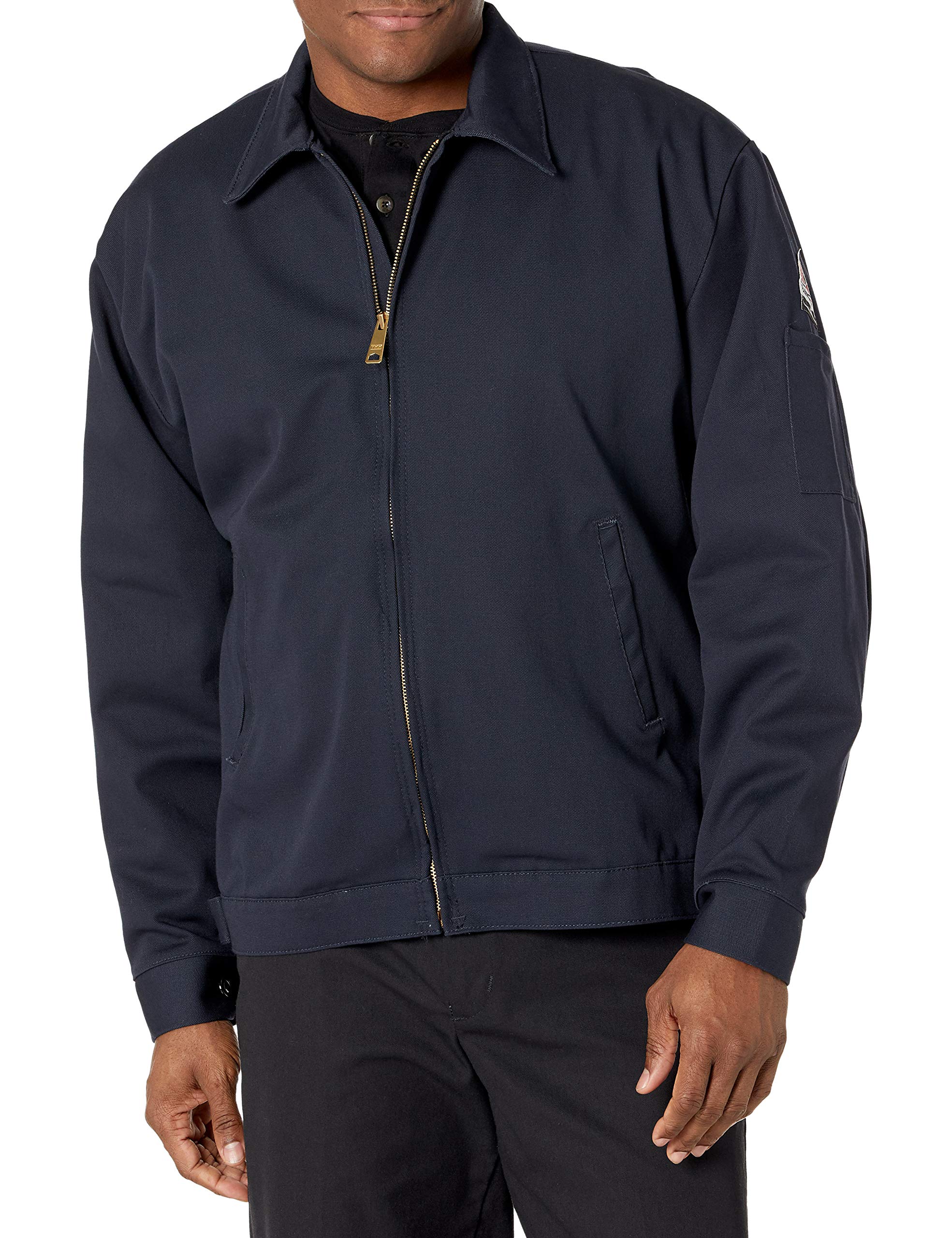 Bulwark Flame Resistant 9 oz Twill Cotton Excel FR Zip-in and Zip-Out Jacket, Navy