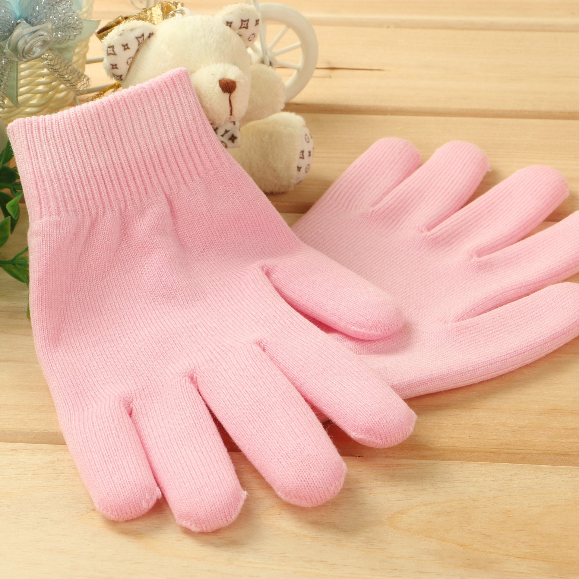Importikah Pink Moisturize Gel Spa Gloves Soften Repair Cracked Skin Treatment (Pink) 1