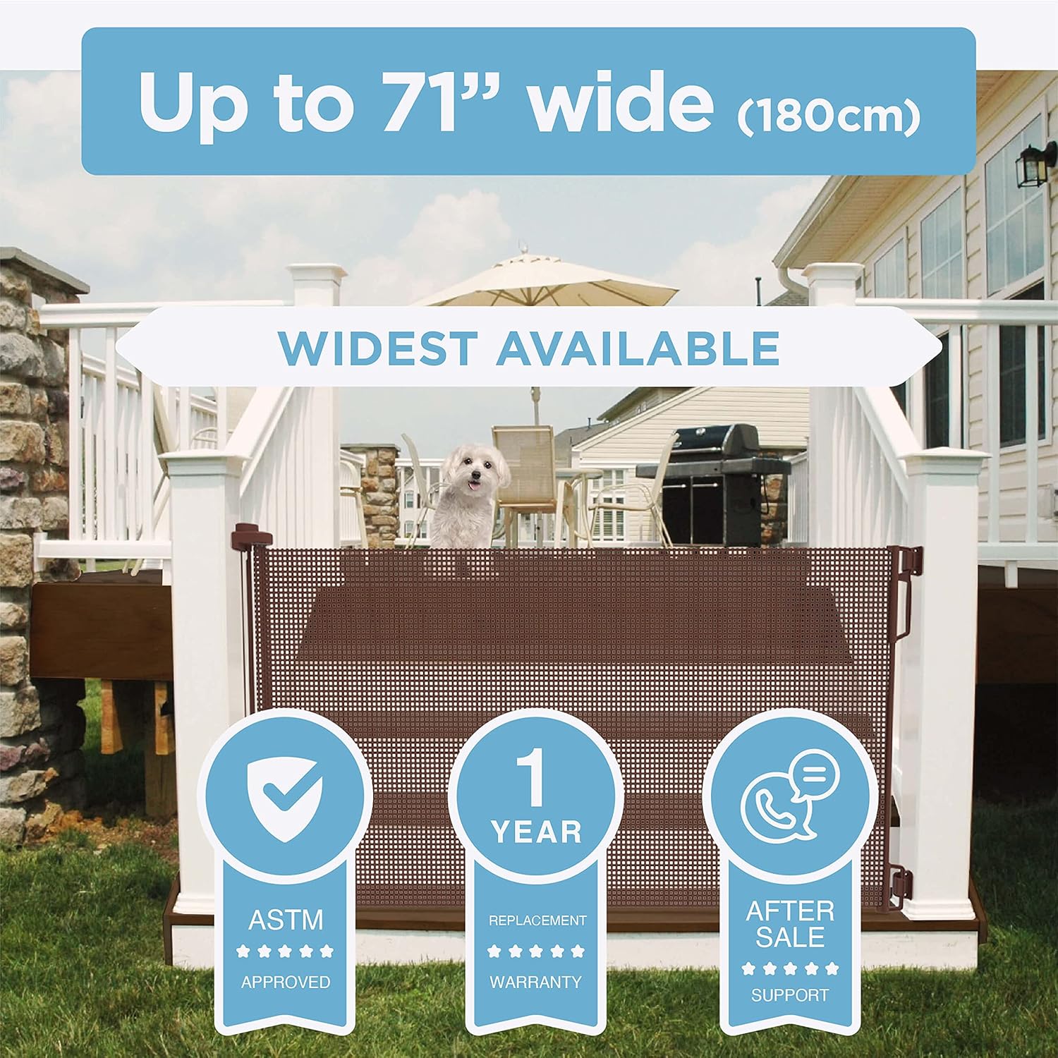 Gеt Sресіаl Prісе Perma Child Safety Indoor/Outdoor Retractable Baby Gate 33 Tall, Extends to 71 Wide, Timber