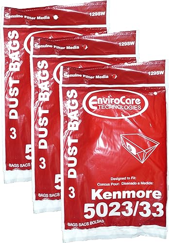 EnviroCare Bolsas de repuesto prémium para aspiradora diseñadas para adaptarse a recipientes Kenmore 50235033, paquete de 9