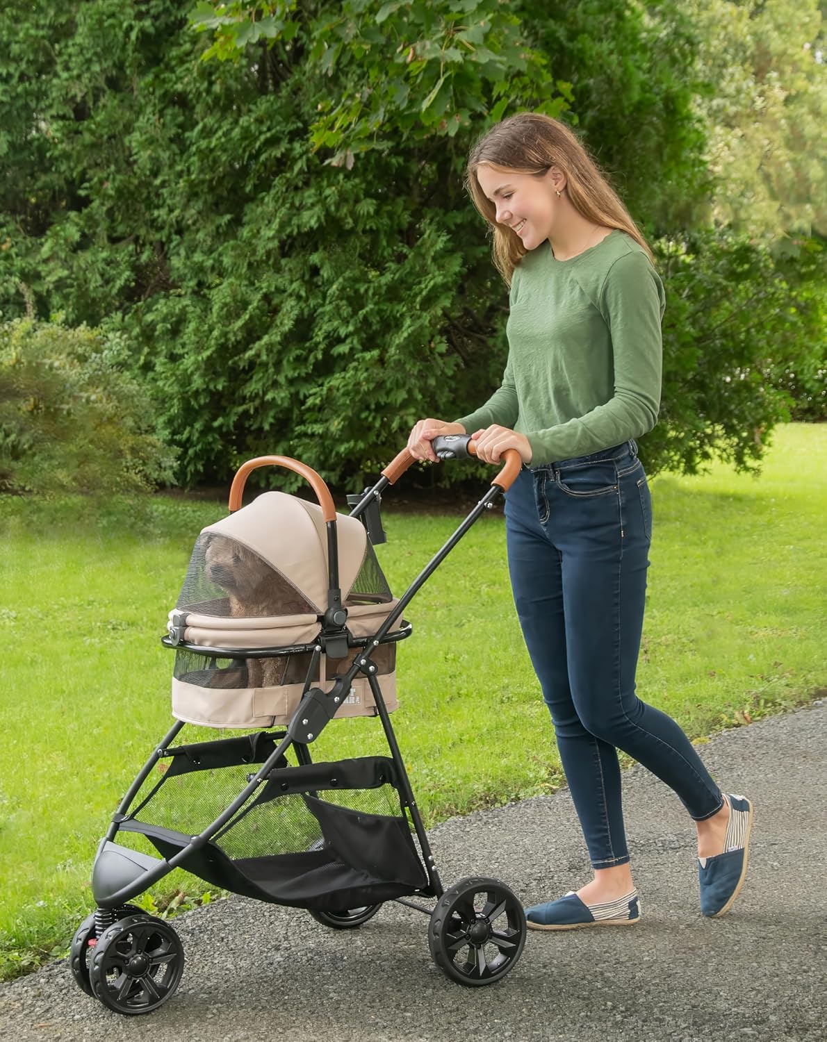 Pet Gear, A Vermont Family Owned Company Since 1936, 3-in-1 Travel System, View 360 Stroller Converts to Carrier and Booster Seat with Easy Click N Go Technology, for Small Dogs & Cats, 4 Colors