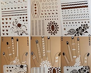 Flash Temporary Tattoos - Look Gorgeous & Feel Stylish - 10x Better Than Makeup or Henna Body Paints - Custom Jewelry Designs in Gold, Black and Silver Glitters (5X4)