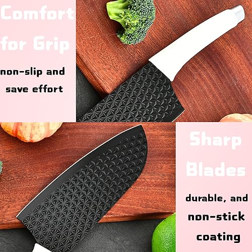 Miniatura 5 de Juego de cuchillos de acero inoxidable de 5 piezas con bloque, cuchillo de chef, cuchillo utilitario, tijeras de cocina, soporte para cuchillos de