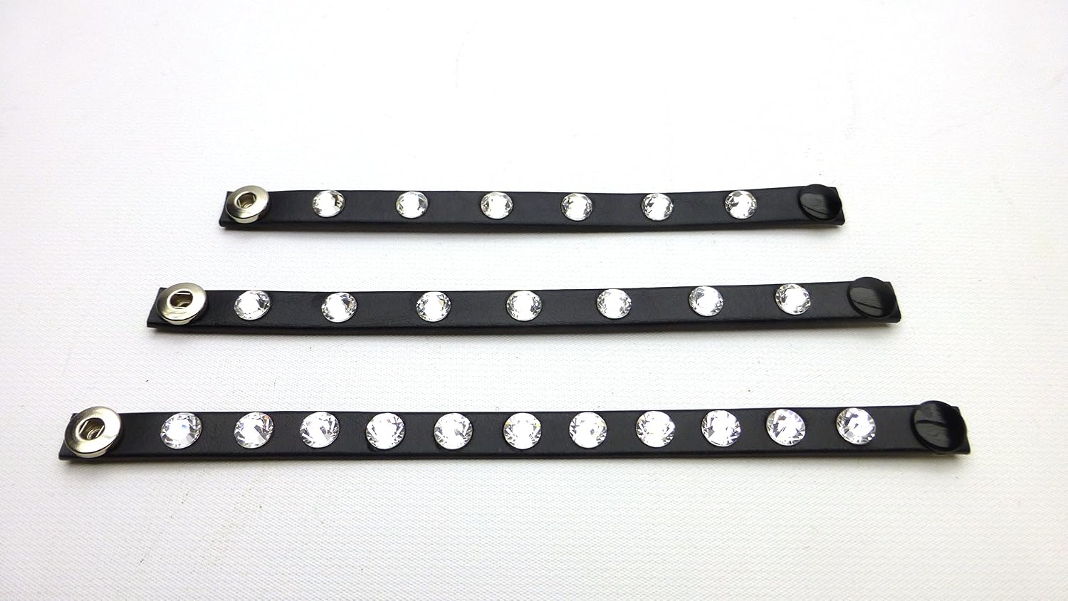 Leather Reptile Collar; Crystal Rhinestones, 6" Neck