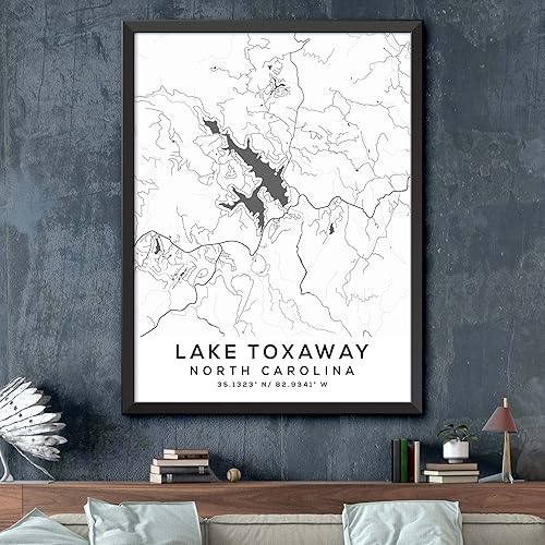 Miniatura 2 de Mapa de Lake Toxaway, Carolina del Norte, Light 2 (24x36)