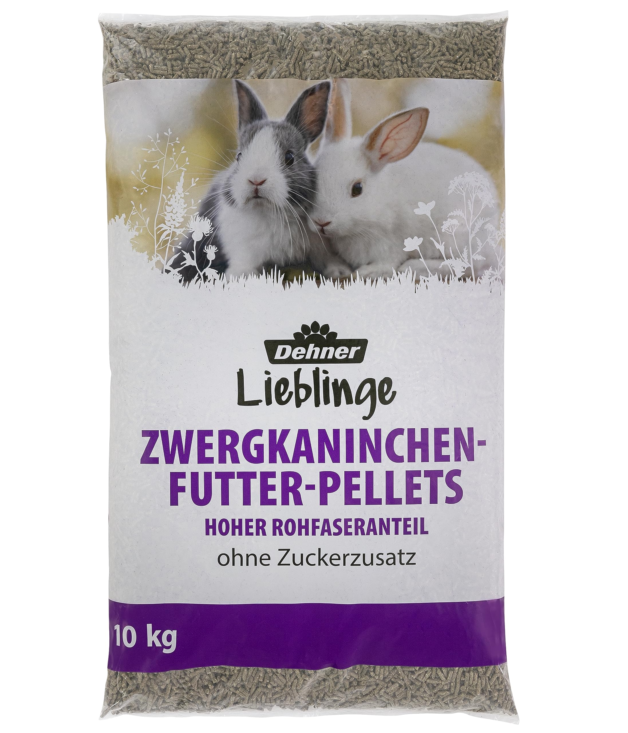 Dehner Lieblinge Nagerfutter, Zwergkaninchenfutter-Pellets, hoher Rohfaseranteil, 10 kg