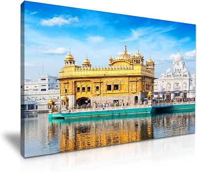 Golden Temple In Amritsar Punjab India Stretched Canvas Print 76 cm x 50 cm